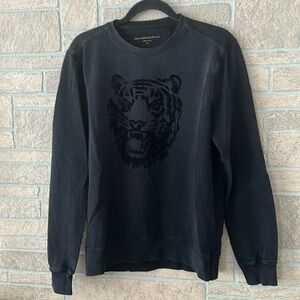 John Varvatos Star USACotton Tonal Tiger Crewneck Sweatshirt Novelty Print M